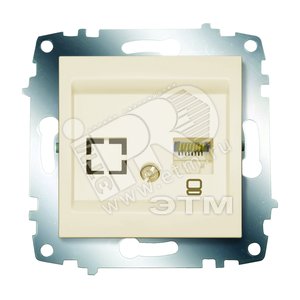 Cosmo Розетка компьютерная (RJ45 cat 6 + гнездо) кремовая - ABB