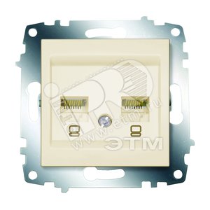 Cosmo Розетка компьютерная двойная (RJ45 cat 6 + RJ45 cat 6) кремовая - ABB
