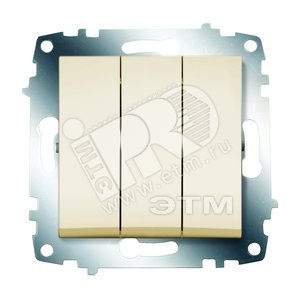 Cosmo Выключатель трехклавишный кремовый (619-010300-254) - ABB