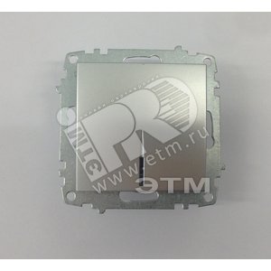 Выключатель одноклавишный, с подсветкой, алюминий (619-011000-201) - ABB