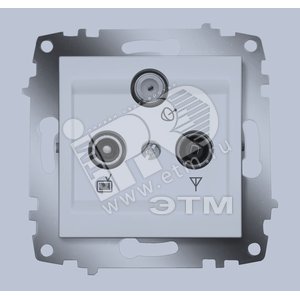 Cosmo Розетка проходная TV + Радио + Спутник алюминий (619-011000-233) - ABB