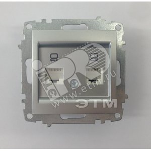 Cosmo Розетка компьютерная двойная (RJ45 cat 6 + RJ45 cat 6) алюминий - ABB