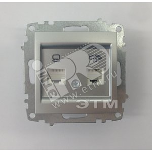 Cosmo Розетка компьютерная + TF двойная (RJ45 cat 6 + RJ 11) алюминий - ABB