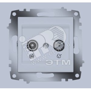 Cosmo Розетка проходная TV + Спутник алюминий - ABB
