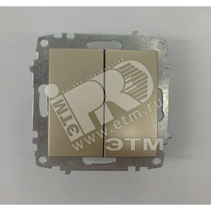 Cosmo Выключатель двухклавишный титаниум (619-011400-202) - ABB