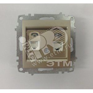 Cosmo Розетка TF 2 поста (RJ 11 + RJ 11) титаниум (619-011400-222) - ABB