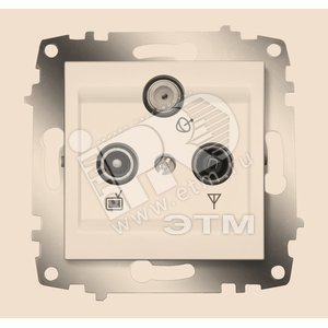 Cosmo Розетка проходная TV + Радио + Спутник титаниум - ABB