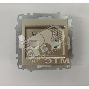 Cosmo Розетка компьютерная двойная (RJ45 cat 6 + RJ45 cat 6) титаниум (619-011400-248) - ABB