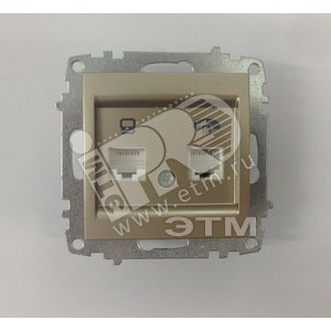 Cosmo Розетка компьютерная + TF двойная (RJ45 cat 6 + RJ 11) титаниум - ABB