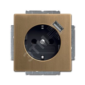 Розетка Schuko с устройством зарядным USB, 20 EUCBUSB-82-500, 16А, 700 мА, безвинтовые клеммы, защитные шторки | 2011-0-6246  | 2CKA002011A6246 | ABB - фото 2
