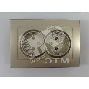 Cosmo Розетка без заземления двойная титаниум (632-011400-908) - ABB