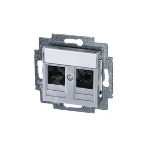 ABB Levit Серебро Розетка комп. 2-ая 2хRJ45 категория 5e | 5014H-A51018 70W | 2CHH295118A6070 | ABB - фото 2