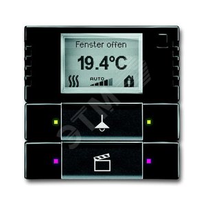 Терморегулятор KNX с дисплеем и сенсором, 2/4-клавишный, антрацит 6128/28-81-500 - ABB
