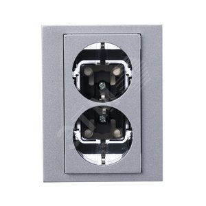 ABB Levit Серебро / дымчатый чёрный Розетка 2-ая с з/к со шторками 16А | 5522H-C03457 70W | 2CHH223457C6070 | ABB - фото 3