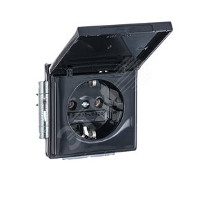 Розетка 2Р+E 10/16А 250В с крышкой solo/future антрацит - фото 5
