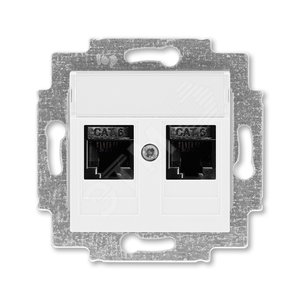 ABB Levit Белый Розетка комп. 2-ая 2хRJ45 категория 6 | 5014H-A61018 03W | 2CHH296118A6003 | ABB - фото 2