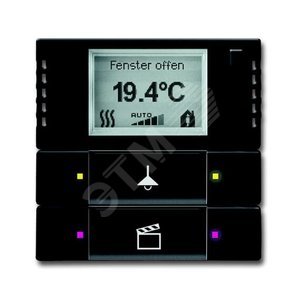 6128/28-885-500 Терморегулятор KNX с дисплеем и сенсором, 2/4-клавишный, чёрный бархат | 6134-0-0339 | 2CKA006134A0339 | ABB - фото 2