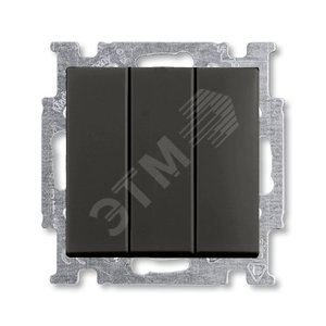 ABB Basic 55 Шато (чёрный) Выключатель 3-клавишный, 16А | 1012-0-2173  | 2CKA001012A2173 | ABB - фото 2