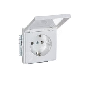 Розетка SCHUKO 16А 250В с крышкой, серия solo/future, цвет davos/альпийский белый | 2018-0-1509 | 2CKA002018A1509 | ABB 3