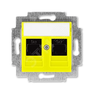 ABB Levit Жёлтый Розетка комп. 2-ая 2хRJ45 категория 5e | 5014H-A51018 64W | 2CHH295118A6064 | ABB - фото 2