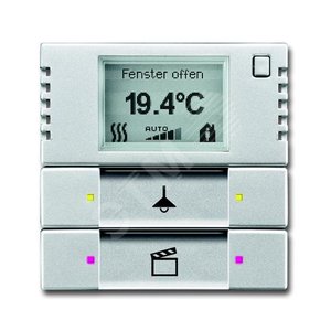 6128/28-83-500 Терморегулятор KNX с дисплеем и сенсором, 2/4-клавишный, серебристый алюминий | 6134-0-0333 | 2CKA006134A0333 | ABB - ABB