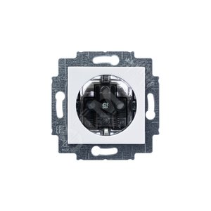 ABB Levit Белый / дымчатый чёрный Розетка с з/к со шторками 16А | 5520H-A03457 62W | 2CHH203457A6062 | ABB - фото 3