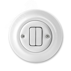 Переключатель двухклавишный ABB Decento белый фарфор (3559K-C52345) - ABB