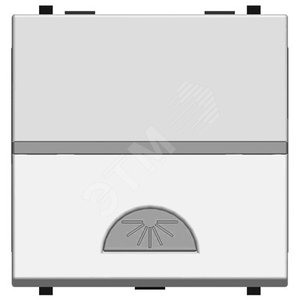 Zenit Механизм 1-кл. кнопки с клав. и симв. СВЕТ 2 мод., серебр 2