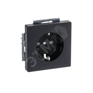 Розетка SCHUKO 16А 250В с защитными шторками, серия solo/future, цвет чёрный бархат | 2013-0-5333 | 2CKA002013A5333 | ABB 4