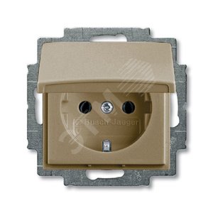 Розетка SCHUKO 16А 250В, с крышкой, серия Basic 55, цвет шампань 2