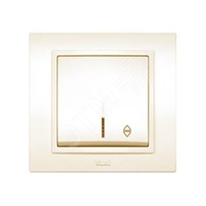 Zena крем. выключатель 1кл. прох. с подсв. Led (500-010300-210) - ABB