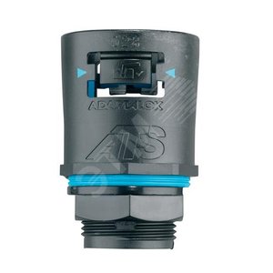 Фитинг Adaptalok ATS AT, прямой, нейлон/эластомер, черный/голубой, резьба M25, d21, AT21/M25/A/BLB, 10 шт. (AT21/M25/A/BLB) - ABB