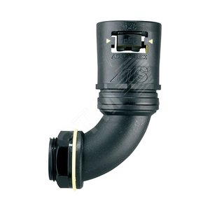 Фитинг AT, 90°, нейлон, черный/желтый, резьба PF050, d21, AT21/PF050/C90/BLY, 10 шт. (AT21/PF050/C90/BLY) - ABB