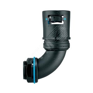 Фитинг Adaptalok ATS, AT, 90°, нейлон/эластомер, черный/голубой, резьба PF200, d54, AT54/PF200/C90/BLB, 2 шт. (AT54/PF200/C90/BLB) - ABB