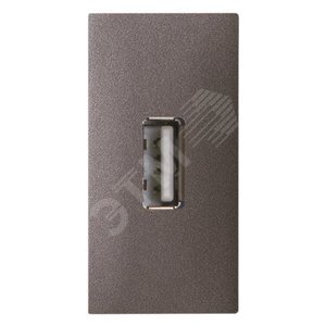 Механизм USB разъёма, тип А, с винтовым подключением проводов (5п), 1-модульный, серия Zenit, цвет антрацит (N2155.8 AN) - ABB