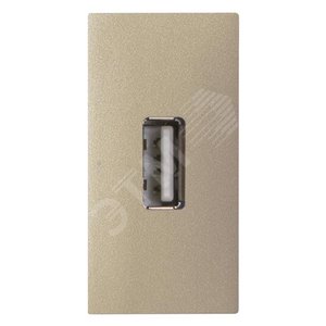 Механизм USB разъёма, тип А, с USB разъёмом мама на тыльной стороне, 1-модульный, серия Zenit, цвет шампань (N2155.9 CV) - ABB