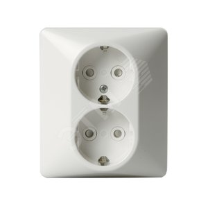 Розетка DoubleSCHUKO в сборе с заземлением, 16А / 250В, зажимные клеммы, серия Jussi, белый | 302EUJ | 2TKA000945G1 | ABB - фото 2
