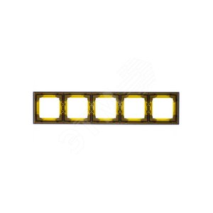 ABB Levit Жёлтый / дымчатый чёрный Рамка 5-ая | 3901H-A05050 64W | 2CHH015050A6064 | ABB - фото 3