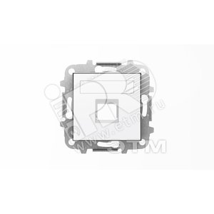 Накладка для 1-го суппорта/разъёма типа 2017... или 2018..., со шторками и полем для надписи, серия SKY, цвет альпийский белый|2CLA851810A1101| ABB