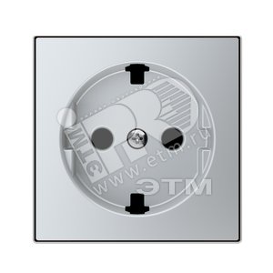 Накладка для розетки SCHUKO с плоской поверхностью, серия SKY, цвет серебристый алюминий