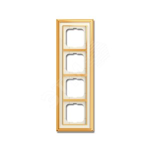 Рамка 4-постовая, серия, Династия, Латунь полированная, белое стекло | 1754-0-4563  | 2CKA001754A4563 | ABB 2
