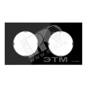 Рамка 2-постовая, серия SKY Moon, цвет стекло чёрное|2CLA867200A3101| ABB - ABB