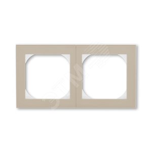 Рамка ABB Levit 2 поста 55х55 для механизмов BJE кофе макиато / белый (3901H-A05520 18) 2