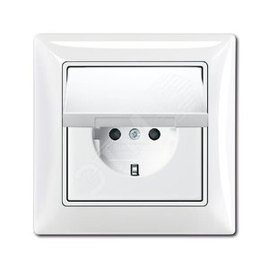 ABB Basic 55 Альп. белый Розетка с/з 16А 250В, IP44, в сборе | 2018-0-1505  | 2CKA002018A1505 | ABB - фото 2