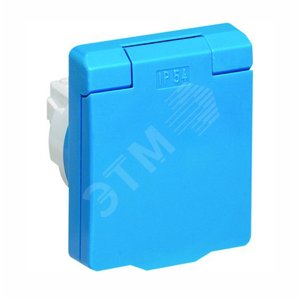 UJP Розетка SCHUKO арт.3288 AZ, панельная 2P+E, IP54 с крышкой, 10/16А, 250В, цвет синий | 3288 AZ  | 2CLA328800A1701 | ABB - фото 2