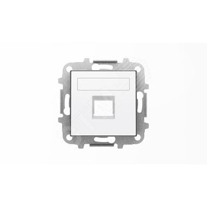 Накладка для 1-го суппорта/разъёма типа 2017... или 2018..., со шторками и полем для надписи, серия SKY, цвет альпийский белый|2CLA851810A1101| ABB 2