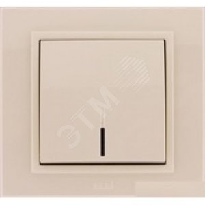 Zena крем. выключатель 1кл с подсв. Led (500-010300-201) - ABB