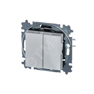 ABB Levit Серый / белый Выключатель 2-кл. | 3559H-A05445 16W | 2CHH590545A6016 | ABB - фото 2