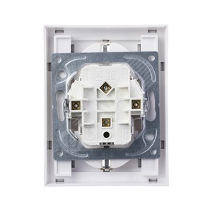ABB Levit Кофе макиато / белый Розетка 2-ая с з/к со шторками 16А | 5522H-C03457 18W | 2CHH223457C6018 | ABB - фото 3