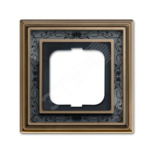 Рамка 1-постовая, серия Династия, Латунь античная, черная роспись | 1754-0-4595 | 2CKA001754A4595 | ABB 2